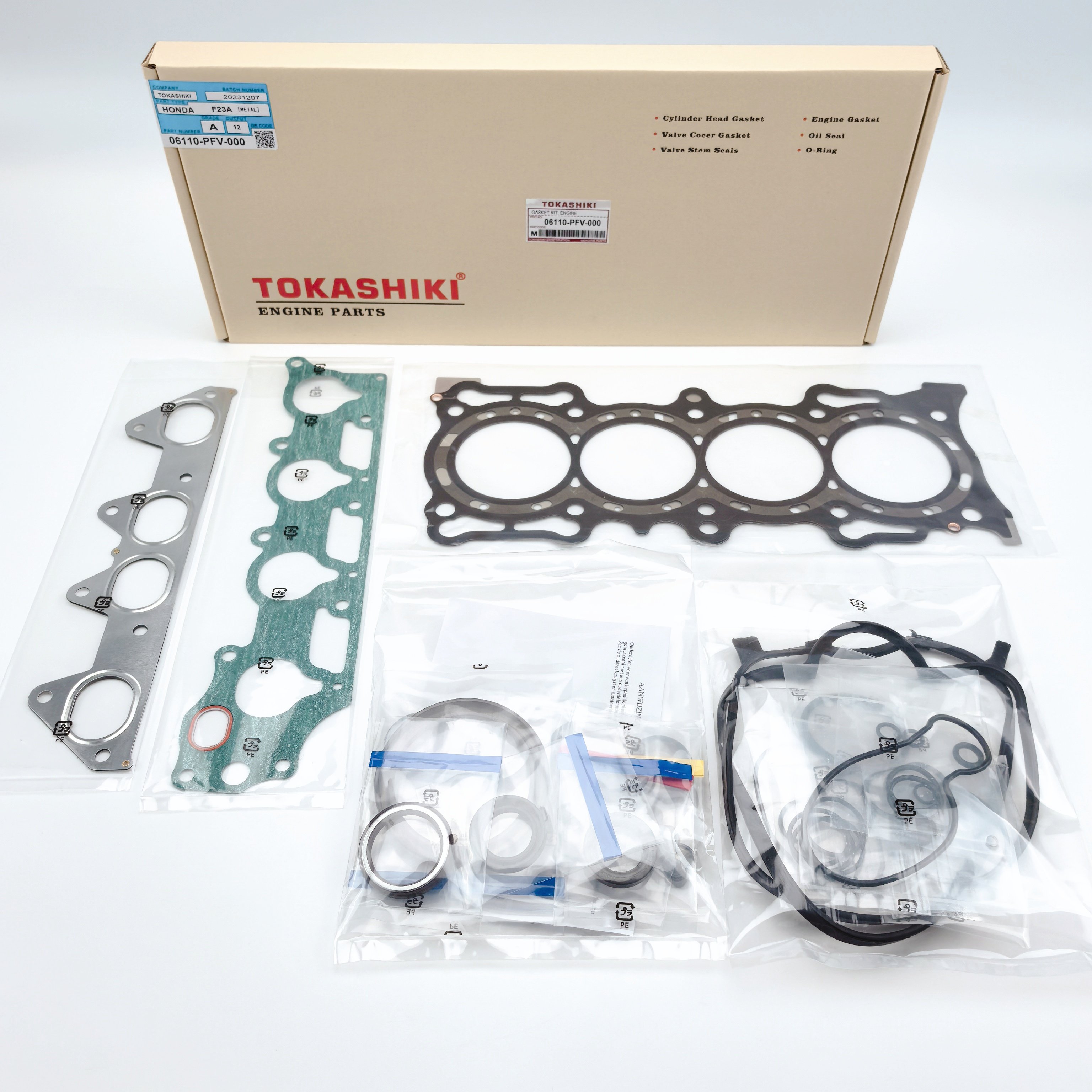 Engine Overhaul Cylinder Head Gasket Kit for HONDA 06110-PFV-000 TOKASHIKI F23A