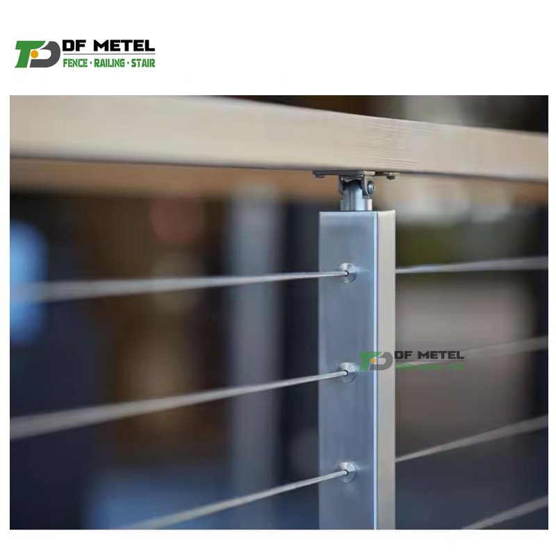 DF Black stainless 1/8 Inch Press Thread Connection Set Cable Railing System Robust Cable Railing Hardware for Decks and Patios