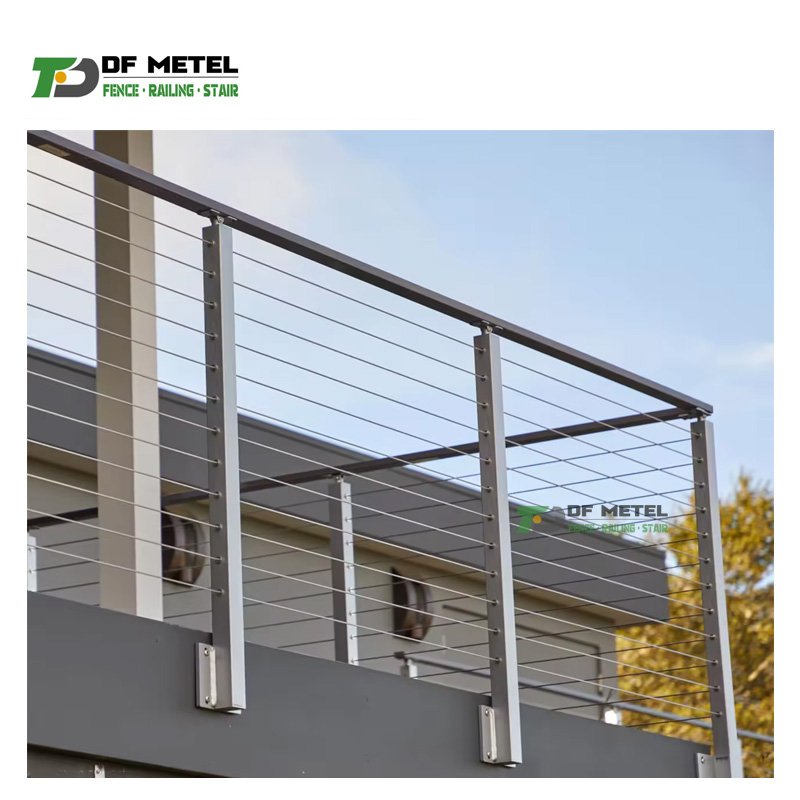 DF Black stainless 1/8 Inch Press Thread Connection Set Cable Railing System Robust Cable Railing Hardware for Decks and Patios