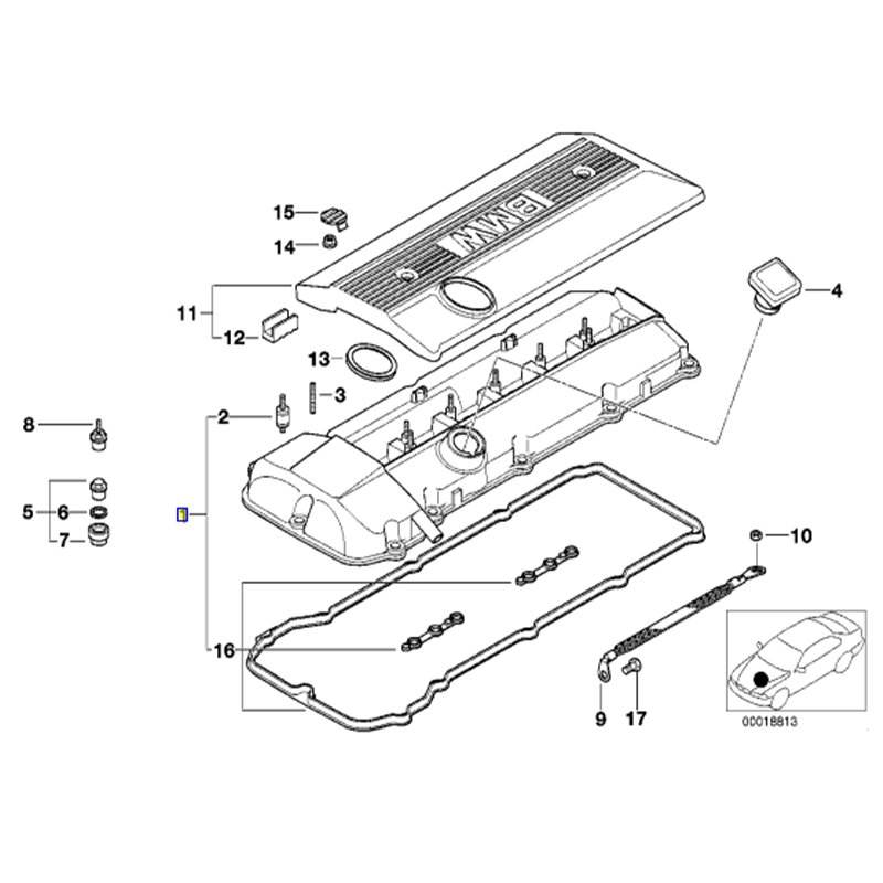 Factory wholesale Auto Parts valve chamber rocker cover For BMW E46 E53 engine OE 11121432928 11 12 1 432 928