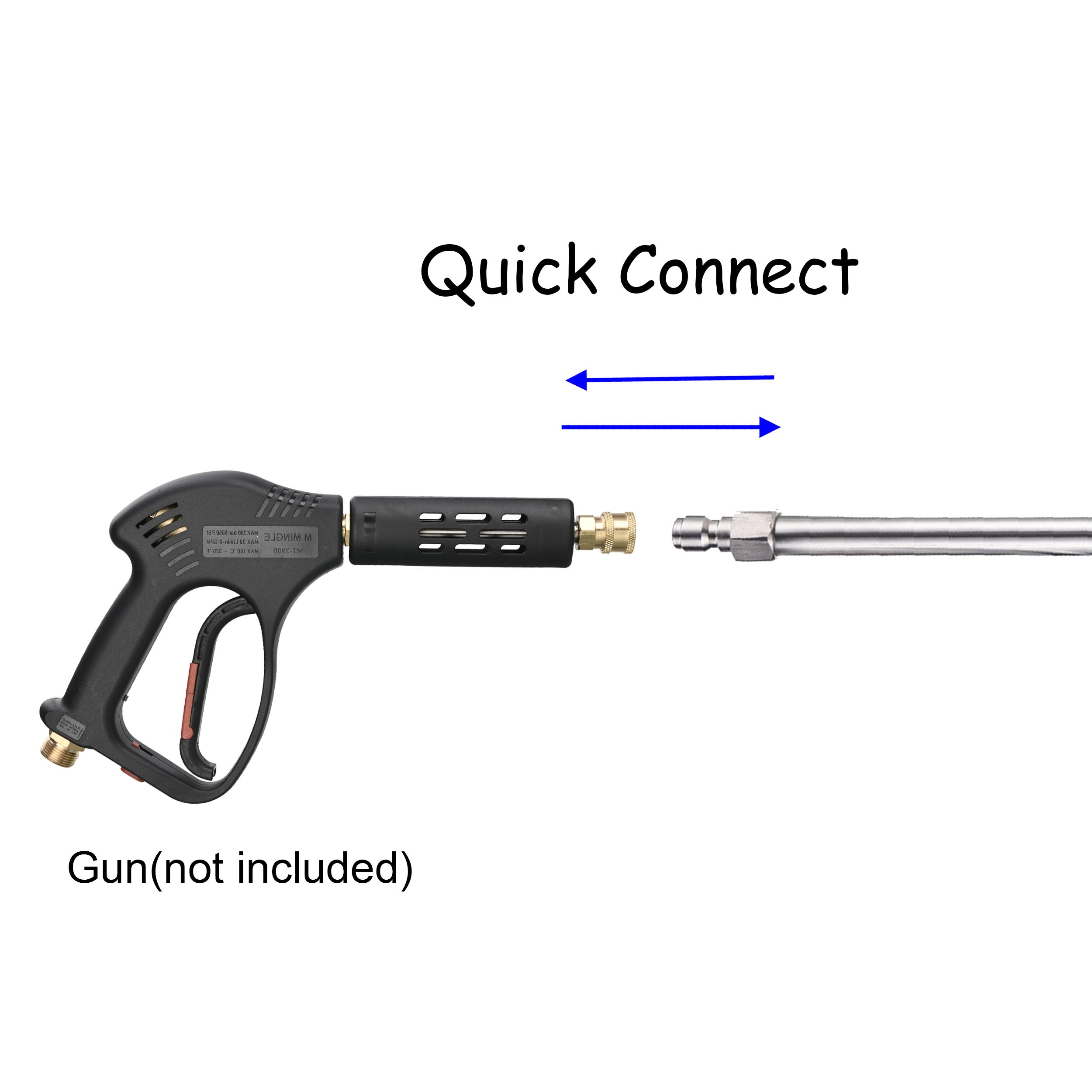 Pressure Washer Extension Wand 17 Inch 1/4 Inch Quick Connect Lance Straight Extension Wand