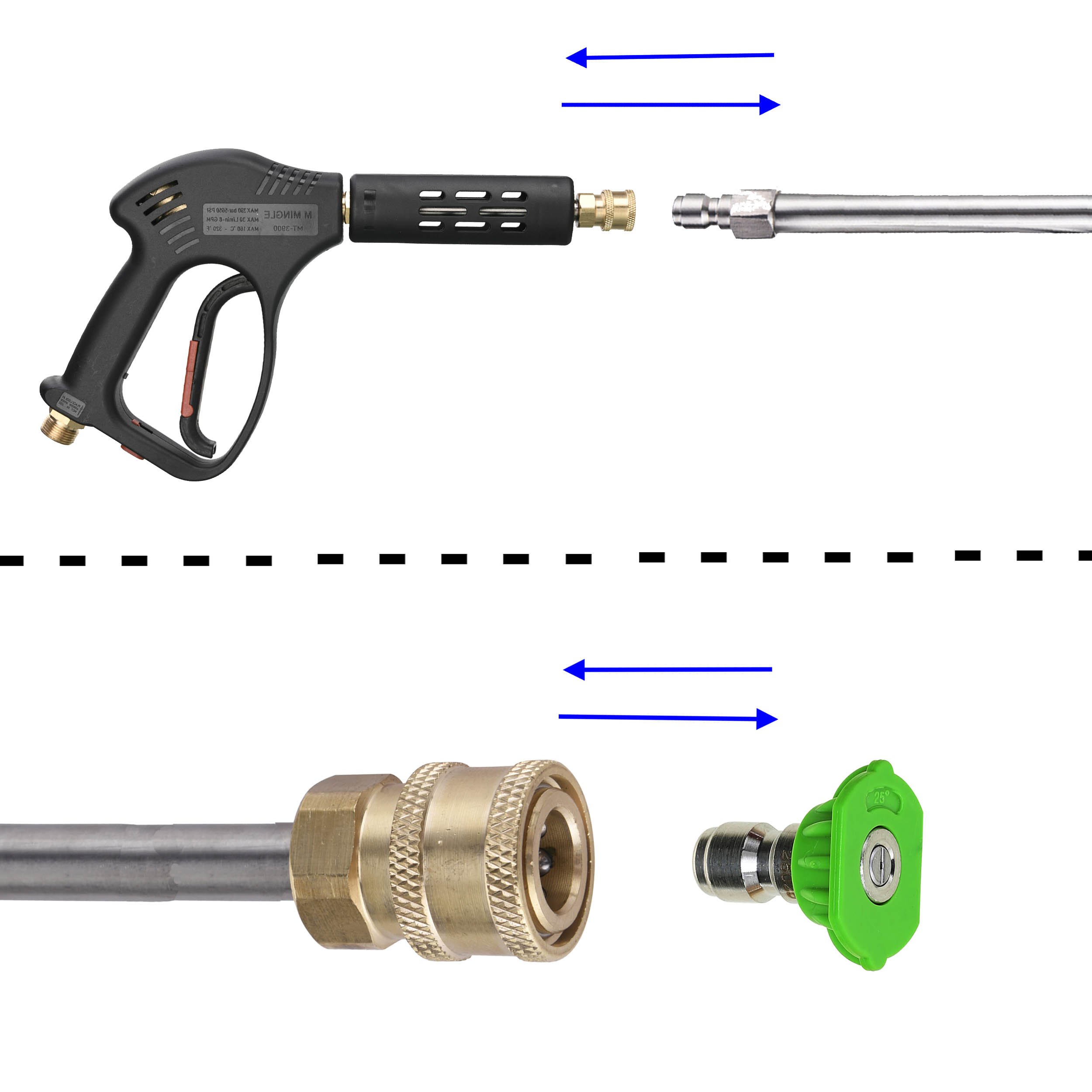Pressure Washer Extension Wand 17 Inch 1/4 Inch Quick Connect Lance Straight Extension Wand
