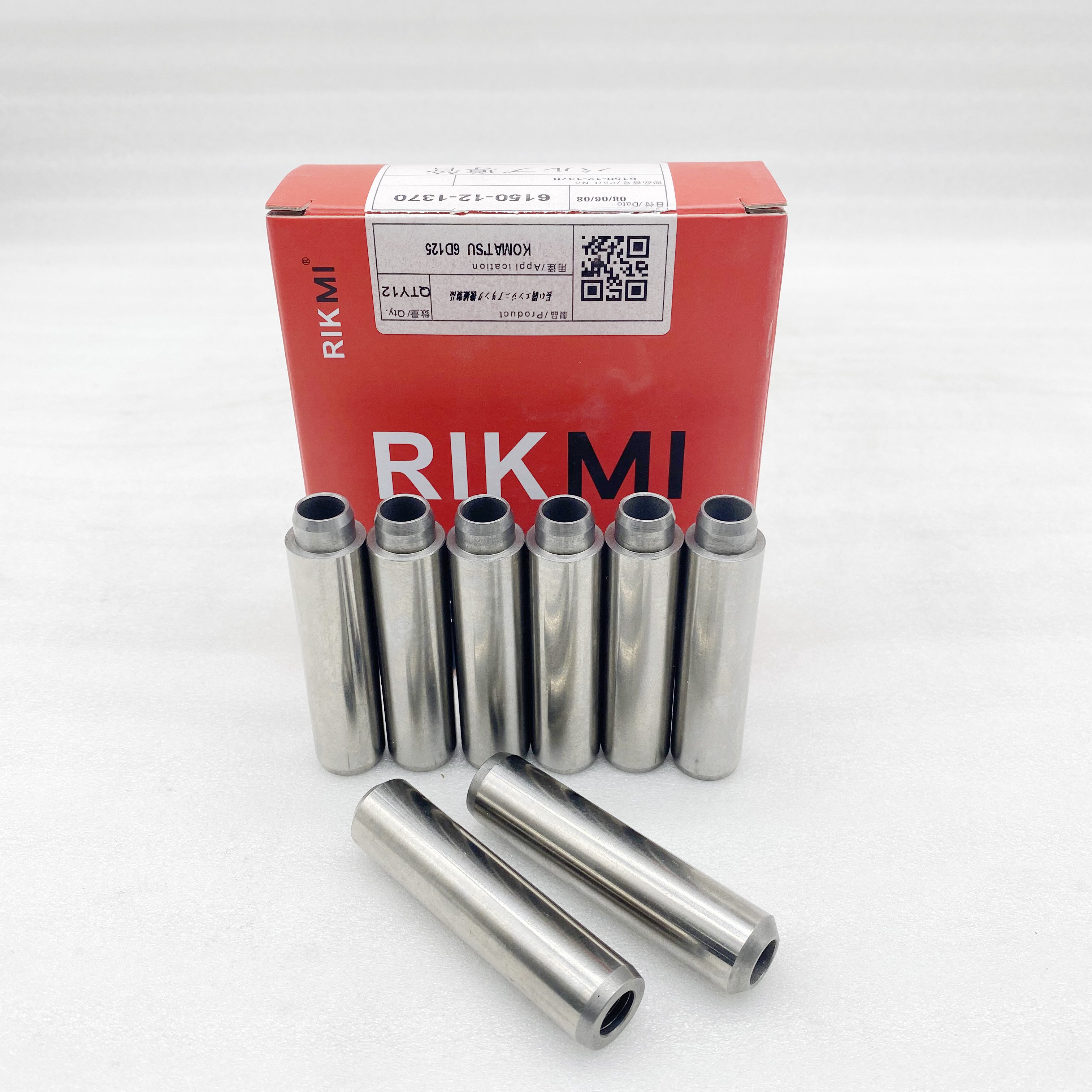 Rikmi 6D125 diesel engine cylinder head valve stem valve guide for Komatsu engine repair kit 6150-12-1370