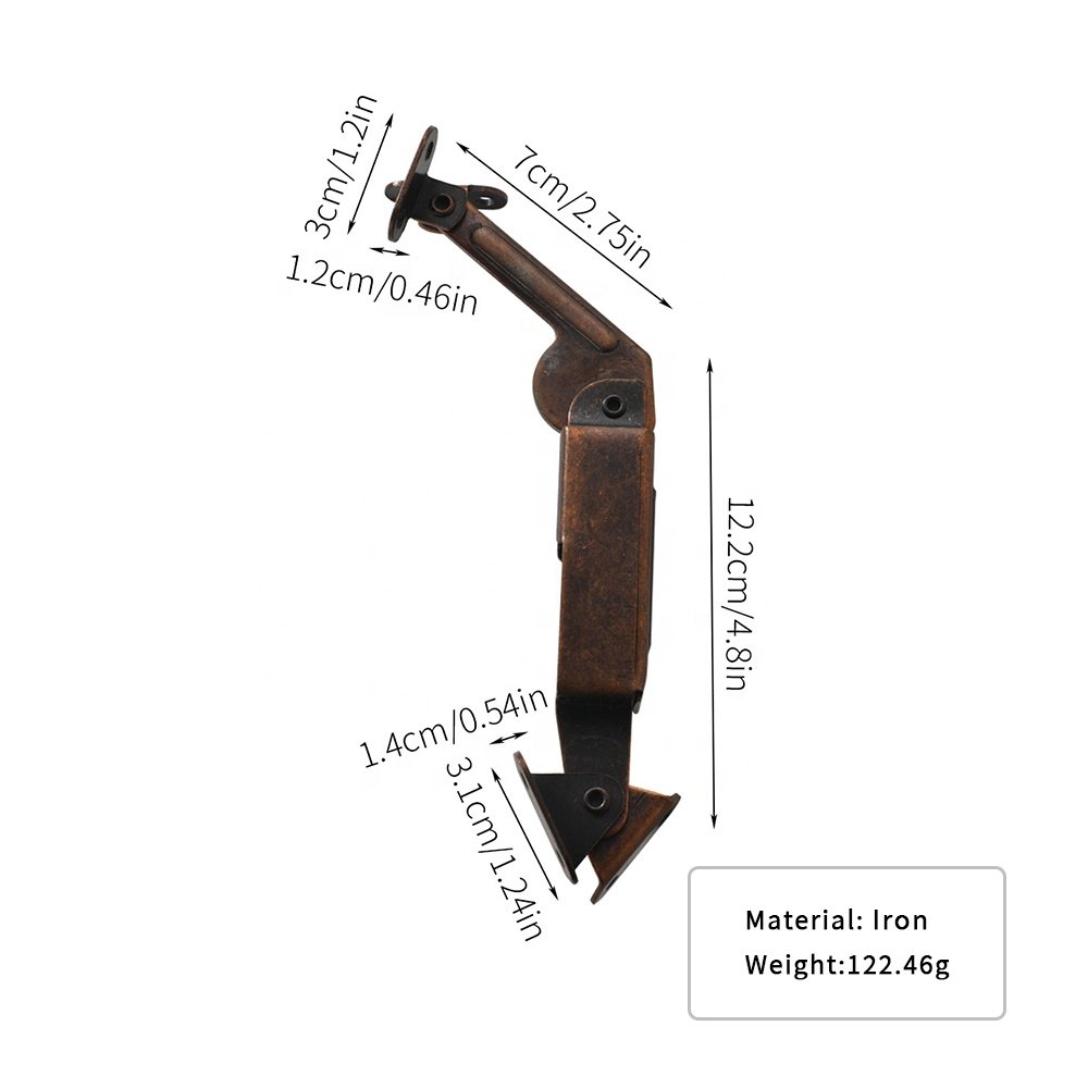 New Chinese Long Arm Spring Bending arm Support Hinge Bending Hand For Luggage Cabinet Support Frame