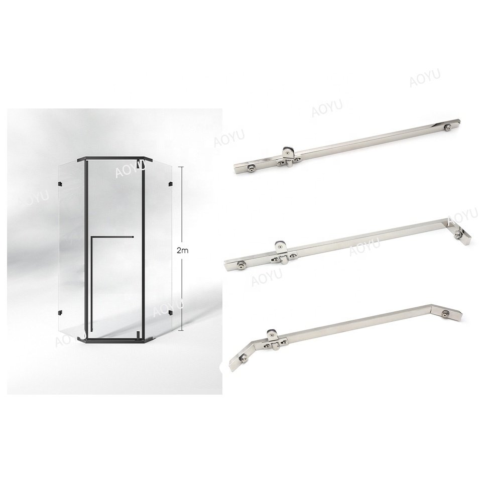 Shower room pull rod telescopic adjustable stainless steel bathroom glass partition hardware connection supportBars