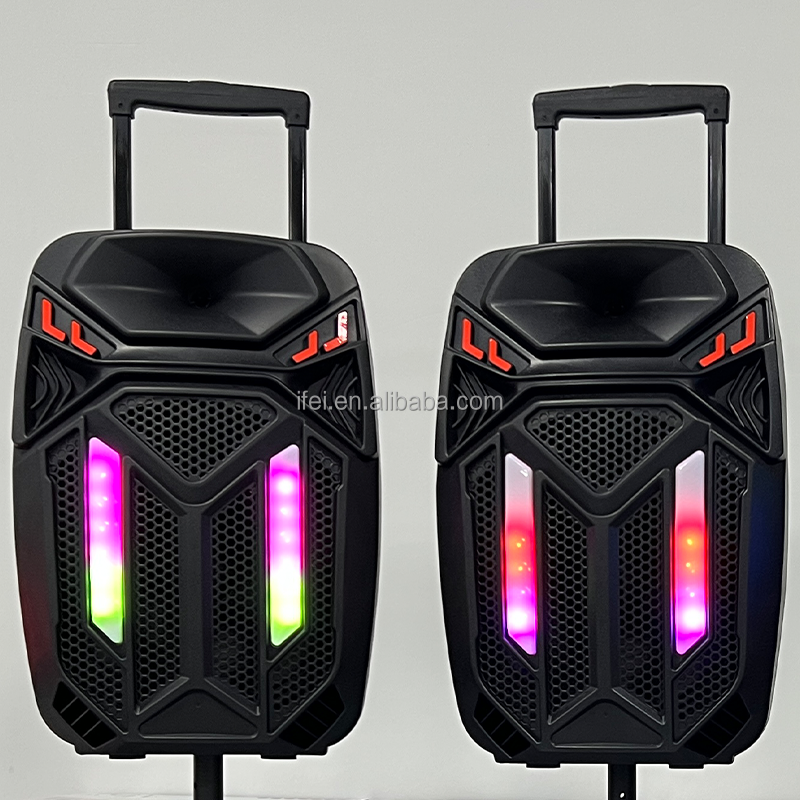 Latest Bass trolley Speaker 15 Inch speaker Big Rod Speaker With Screen dual wireless microphone IFeiGift-1507