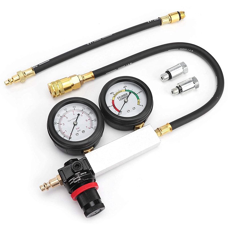 TU-21 Automotive Engine Pressure Gauges Compression Test Leakage Detector Tool Set for Piston Ring Valve Head Gasket
