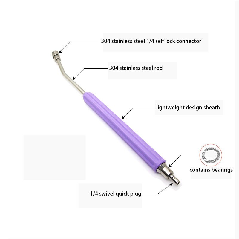 1/4 QC High Pressure Gun Wand Replacement Water Gun Extension Rod Stainless Steel Cleaning Washer Lance Extension Wand