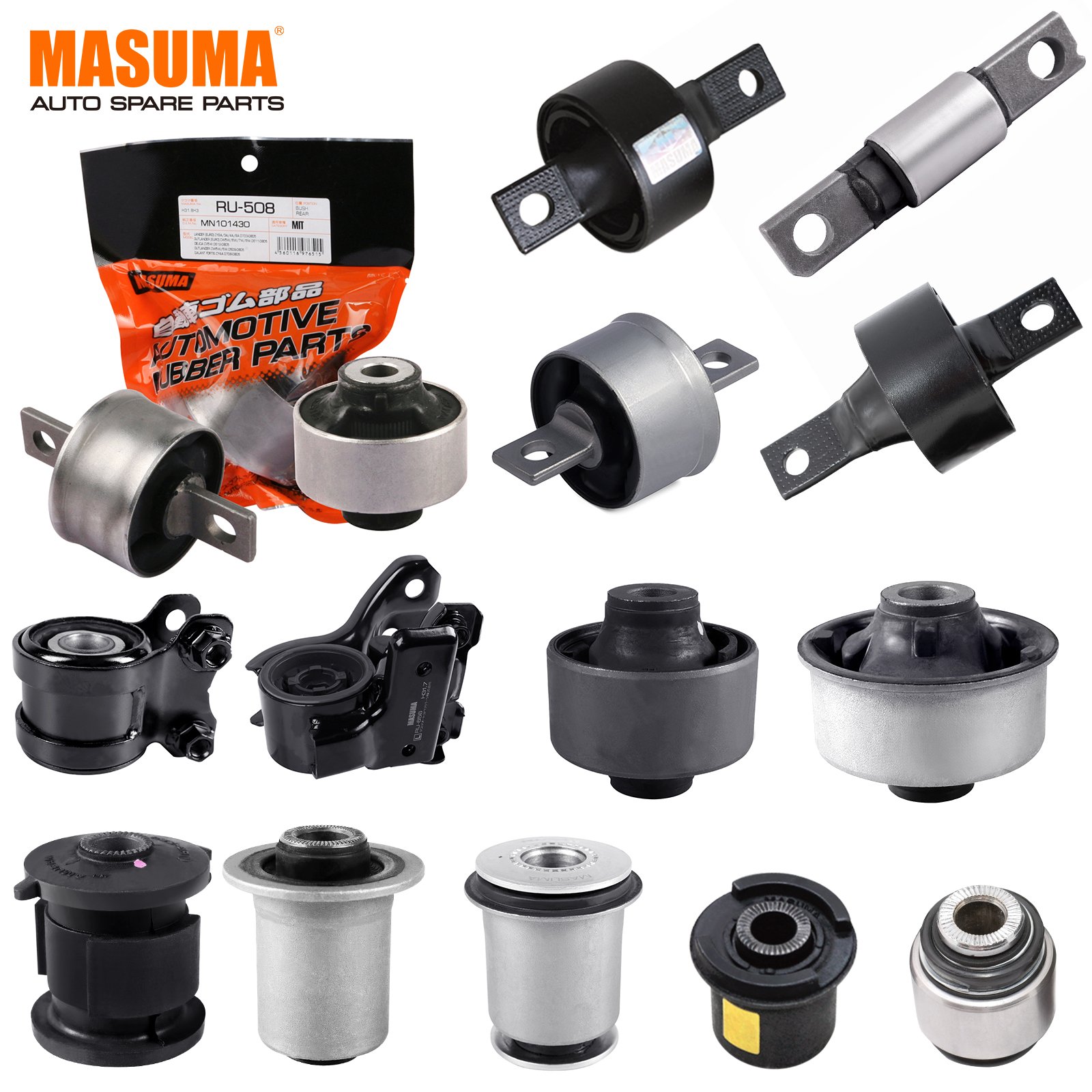 RU-532 MASUMA Auto Manufacturer Parts Suspension Bush 4JB1-T 54500-0M065 54501-0M060 for NISSAN ALMERA N15. 1400cc. 3D. GA14DE
