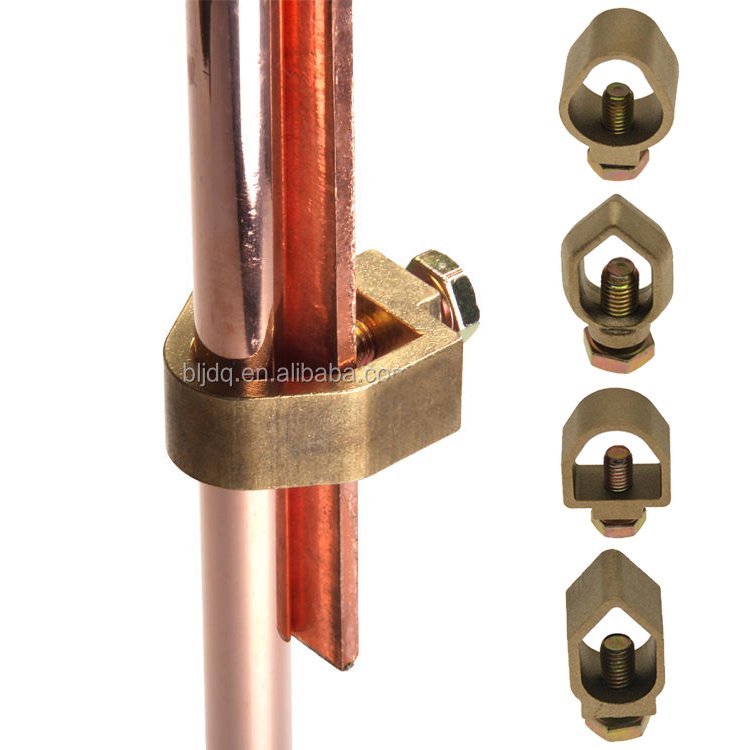2024 Factory Wholesale High Quality Brass Earth A Clamp Electric Grounding Earth Conductor Clamp