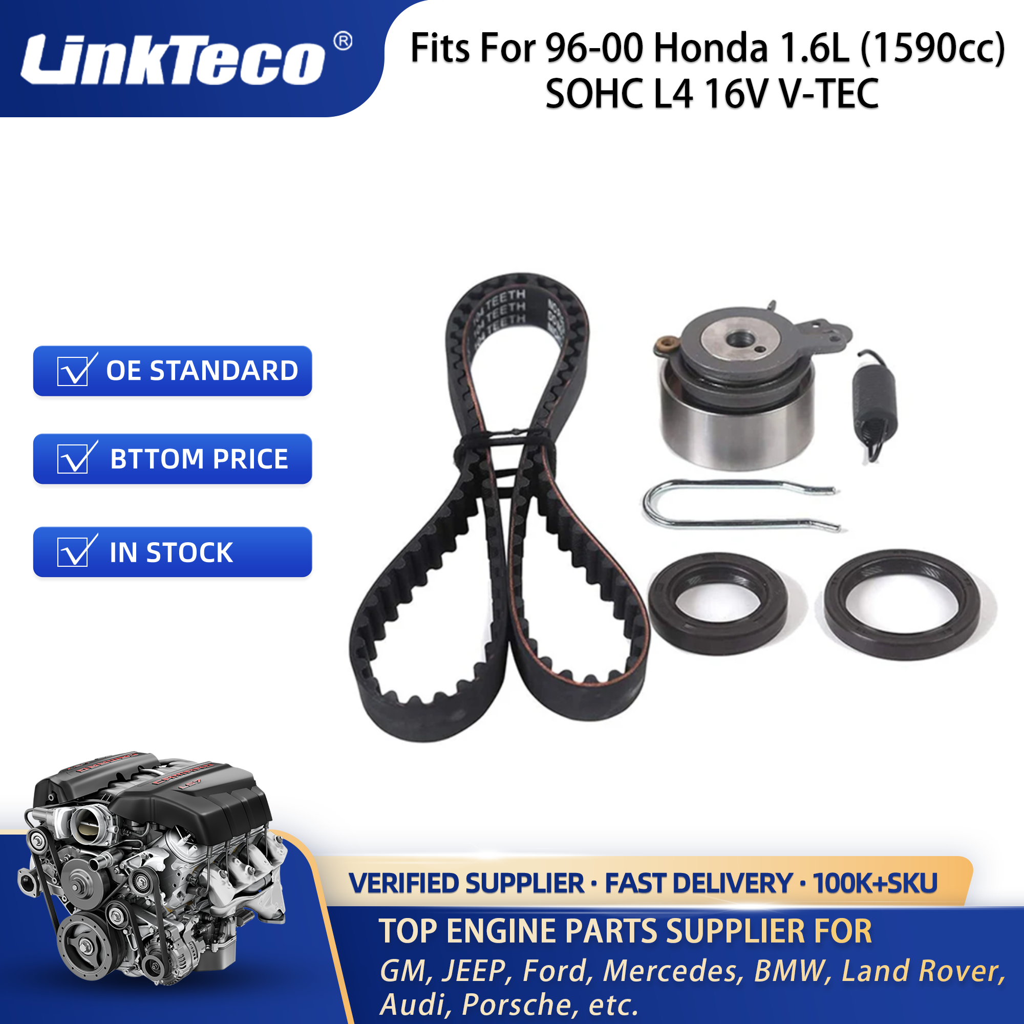 LinkTeco Cylinder Head Wtih Bolt Kits Set Fits For 96-00 Honda 1.6L SOHC L4 16V V-TEC D16Y5 D16Y7 D16Y8 A-HS1400HBSI HS9915PT1
