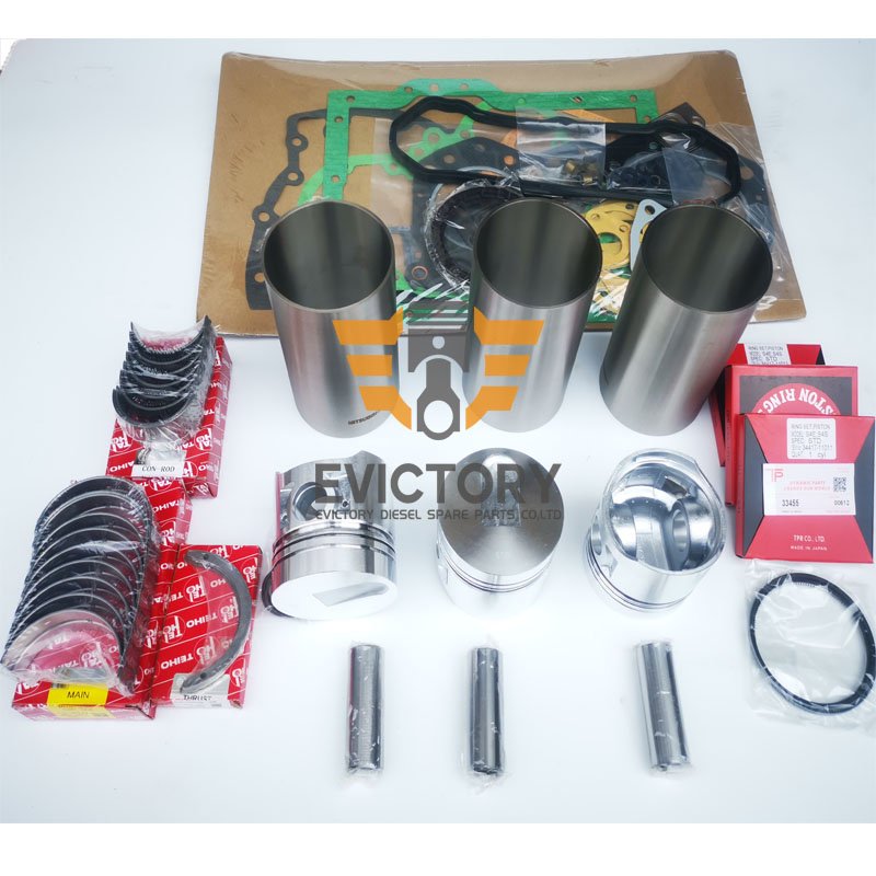 engine rebuild kits for Mitsubishi S3E pistons piston ring cylinder liner bearing full gasket set