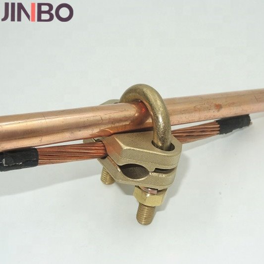 Factory Price High Quality Wire Earth Rod Clamp Brass U Bolt Rod Clamp Copper Grounding Clamp