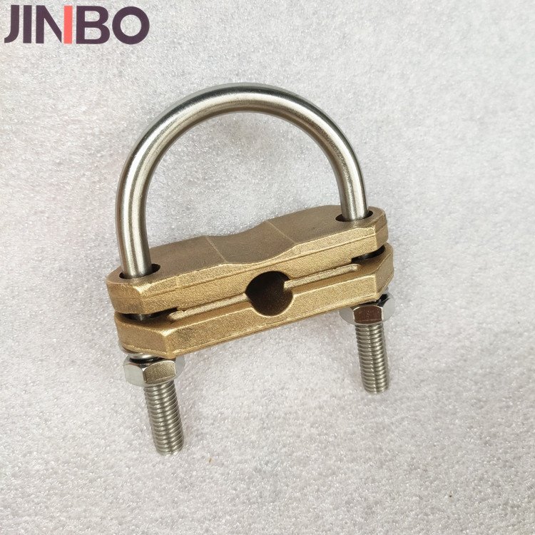 Factory Price High Quality Wire Earth Rod Clamp Brass U Bolt Rod Clamp Copper Grounding Clamp