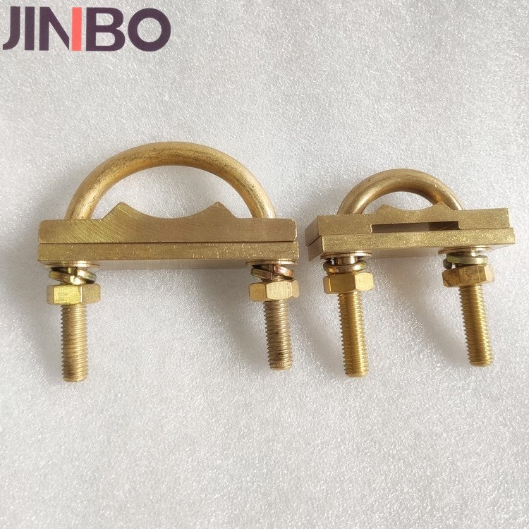 Factory Price High Quality Wire Earth Rod Clamp Brass U Bolt Rod Clamp Copper Grounding Clamp