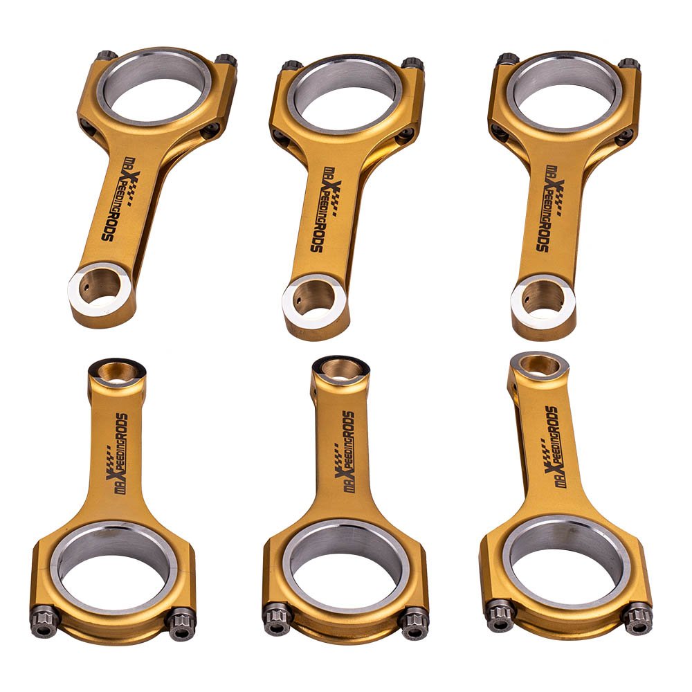 maXpeedingrods Titanizing H-Beam Connecting Rods ARP 2000 Bolts For BMW N54B30 3.0 E90 E91 E92 145mm/5.709"