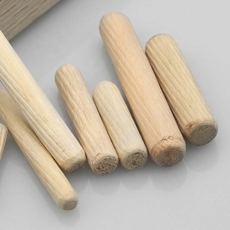 Furniture Hardware Wooden Beveled Ends Tapered Straight Grooved Wood Dowel Pins For Furniture