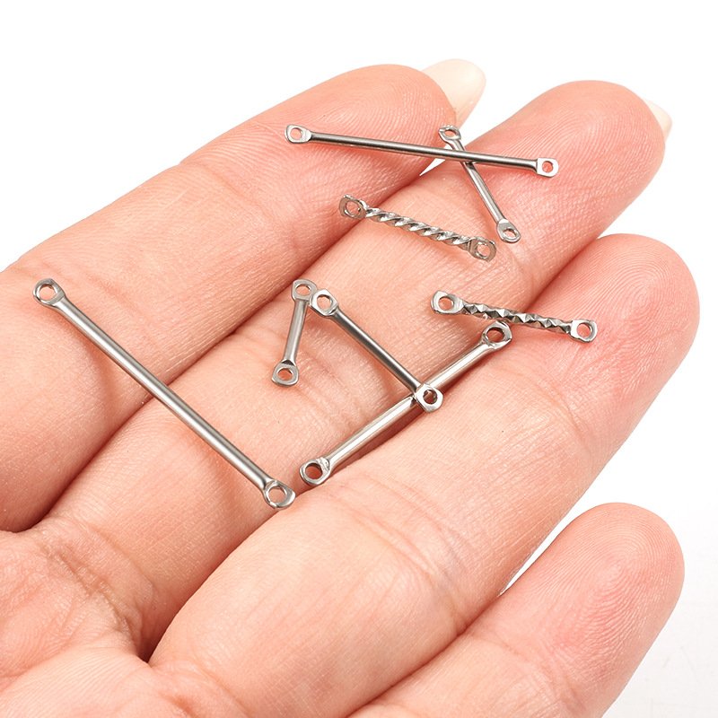 Double Hole Connecting Rod Bracelet 2024 Japan diy trade in china earring findings korea fashion bar accessory