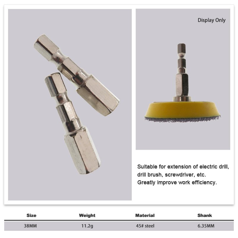 High Quality M6-1 38MM Tray Fitting American Hex Adapter Connection Rod with 1/4" 6.35MM Internal Thread Power Tool Accessory