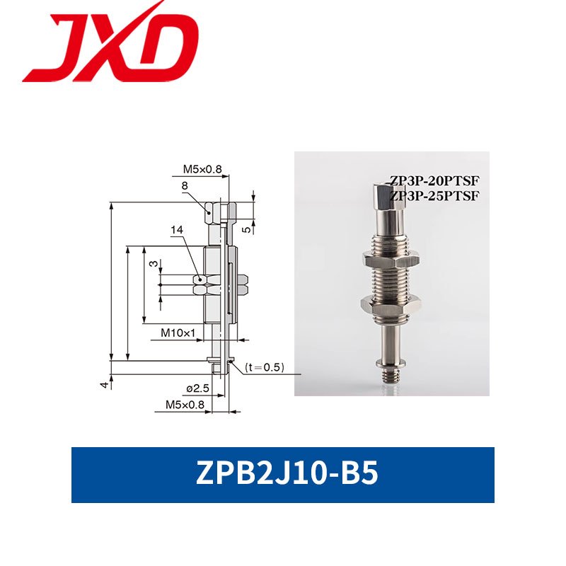 JXD SMC ZP3P Series Open Bag Vacuum Suction Cup Connector Pneumatic Metal Connecting Rod