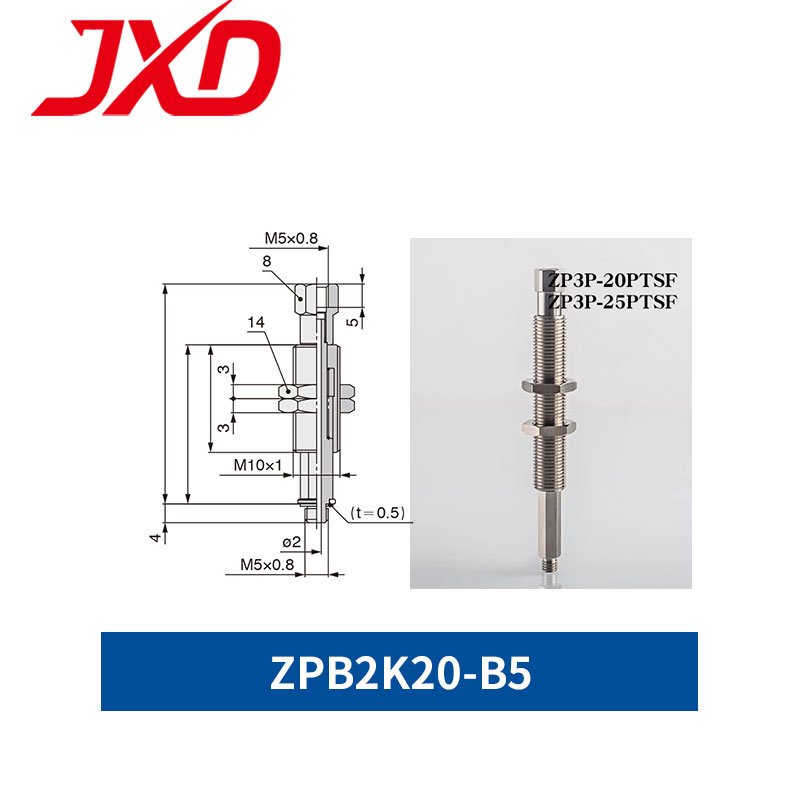 JXD SMC ZP3P Series Open Bag Vacuum Suction Cup Connector Pneumatic Metal Connecting Rod