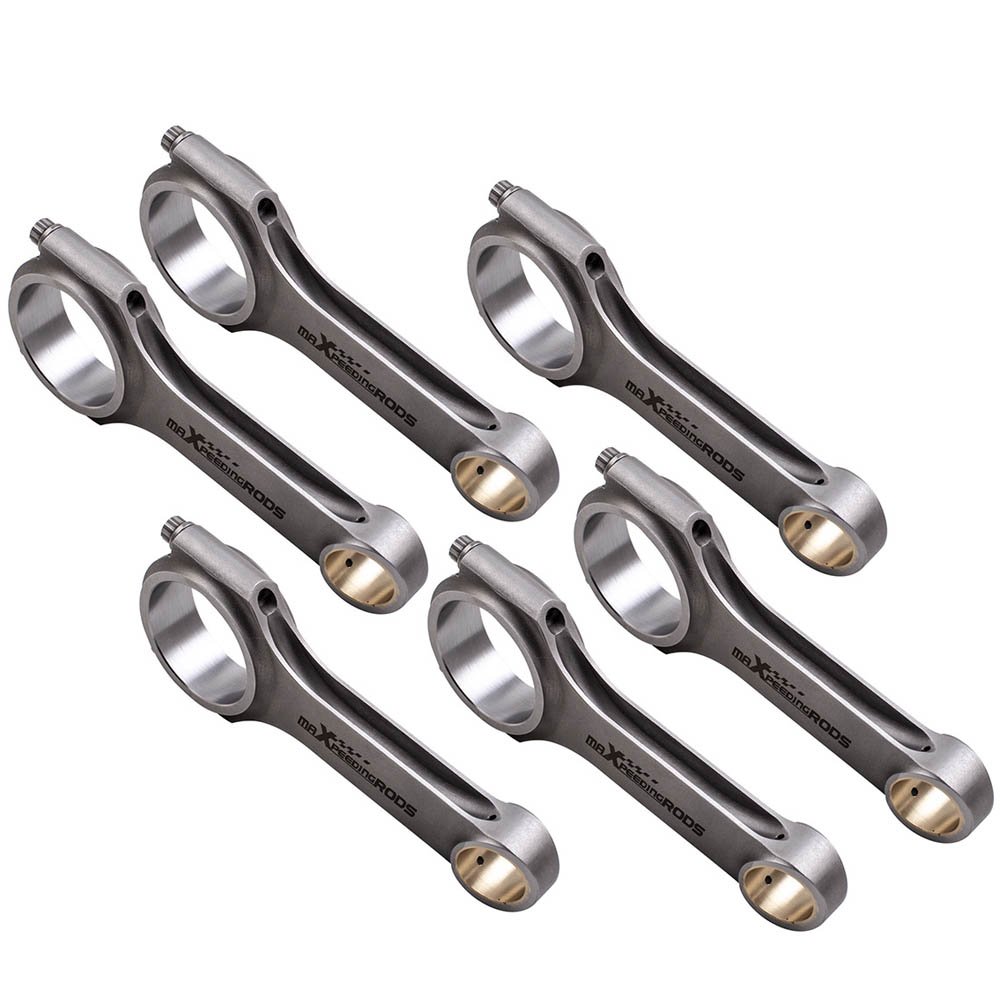 maXpeedingrods 6pcs H-Beam Connecting Rods ARP Bolts For Audi VW 3.0T EA839 V6 24V TFSI 155 mm