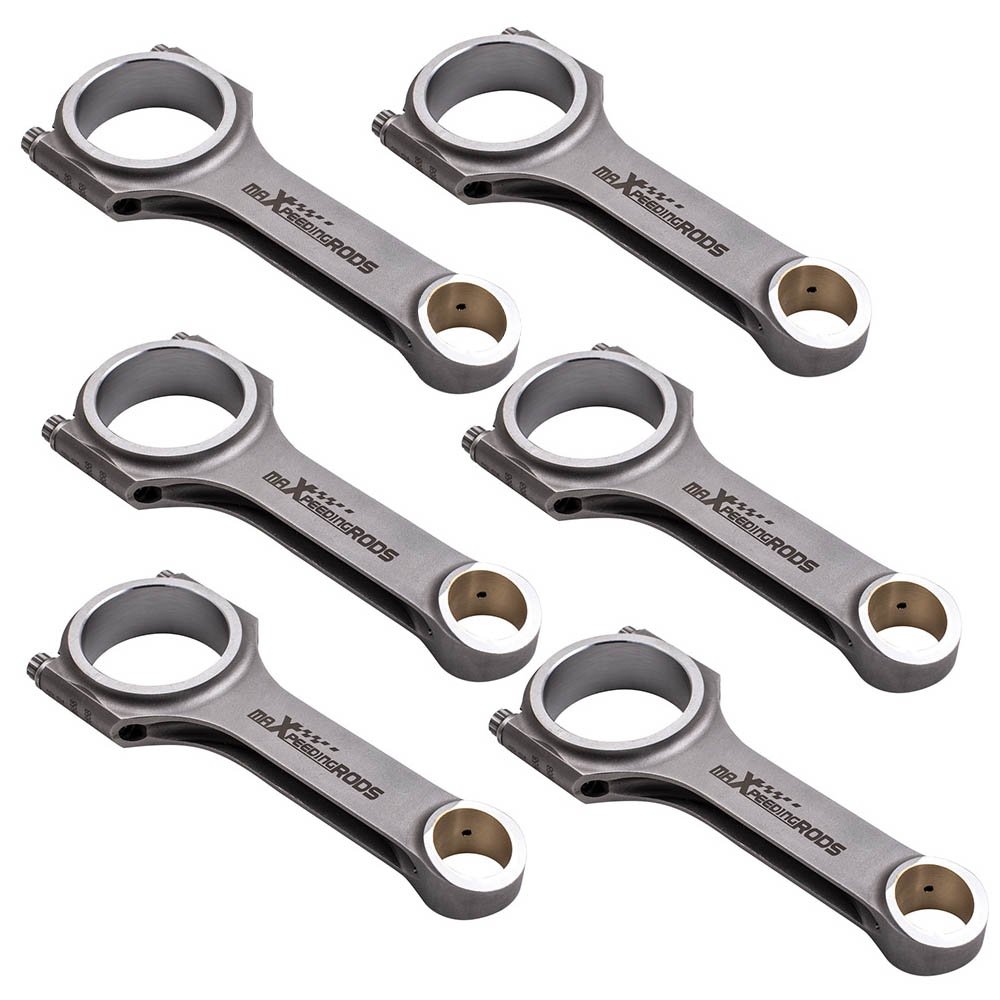 maXpeedingrods 6pcs H-Beam Connecting Rods ARP Bolts For Audi VW 3.0T EA839 V6 24V TFSI 155 mm