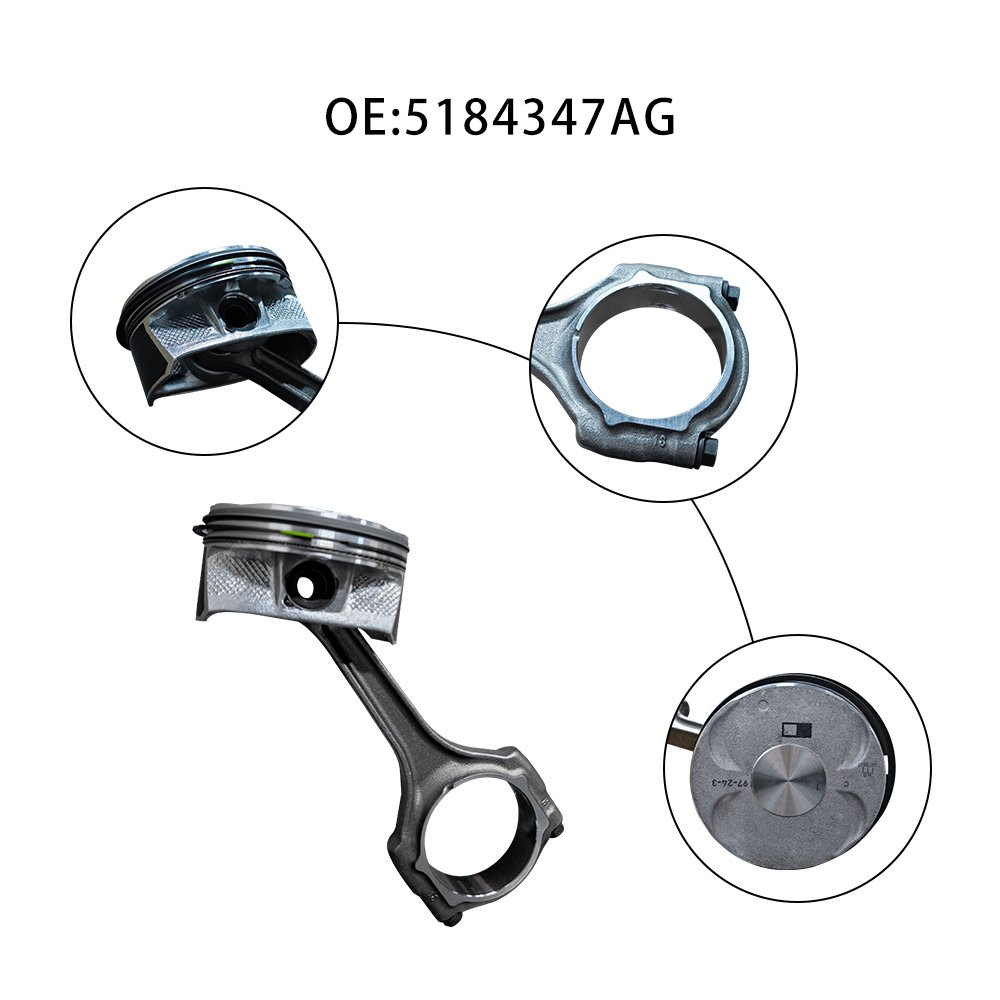 High Quality 5184347AH 5184347AG Connecting Rods Assembly with Piston Rings Compatible For Chrysler Grand Voyager 3.6L V6