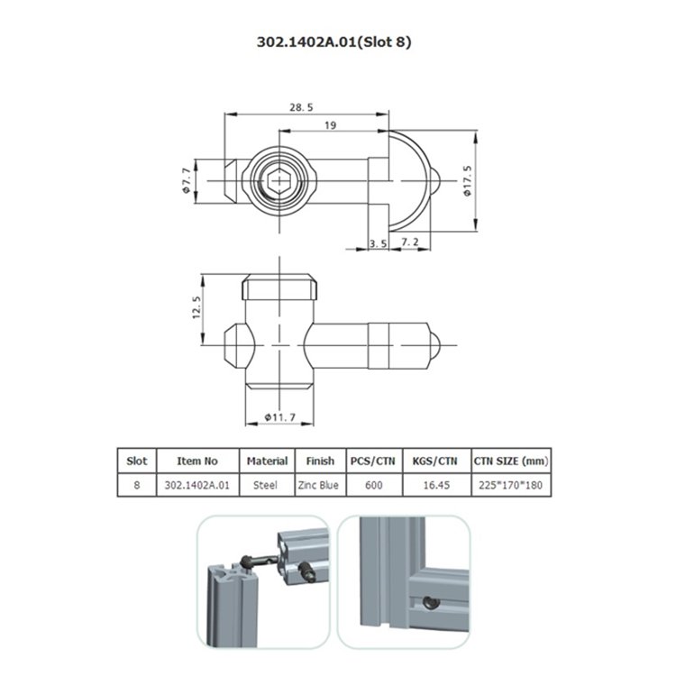 90 Degree Angle Metal Anchor Corner Connector Factory Price Aluminum Profile Steel Connecting Rod Alignment Fixture