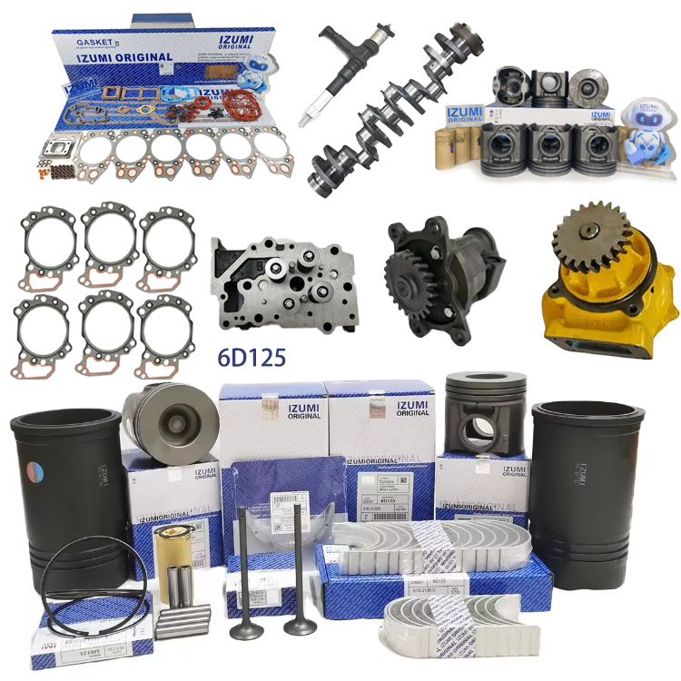 6D125 S6D125 PC400-6 PC450-6 water&oil pump Piston cylinder head gasket Engine part overhaul rebuild kit for Komatsu & cummins