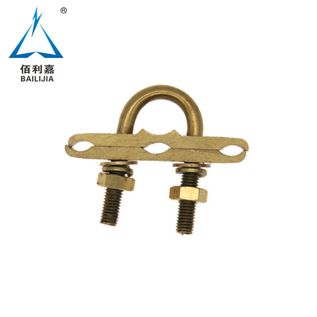 Ground Rod Connector Brass Earthing U Bolt Cable Clamp