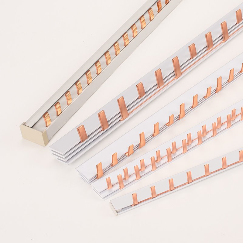 Electrical Busbar 2P Copper Busbar Connection Air Switch MCB Circuit Breaker Crimp Busbar Copper Bar