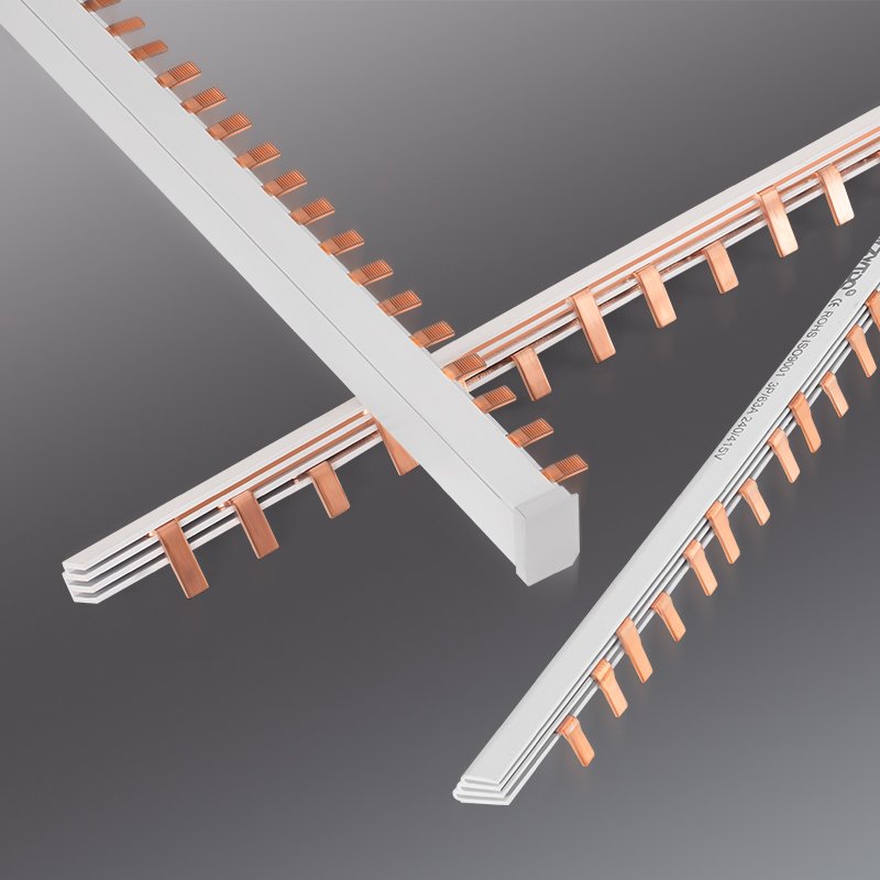 Electrical Busbar 2P Copper Busbar Connection Air Switch MCB Circuit Breaker Crimp Busbar Copper Bar