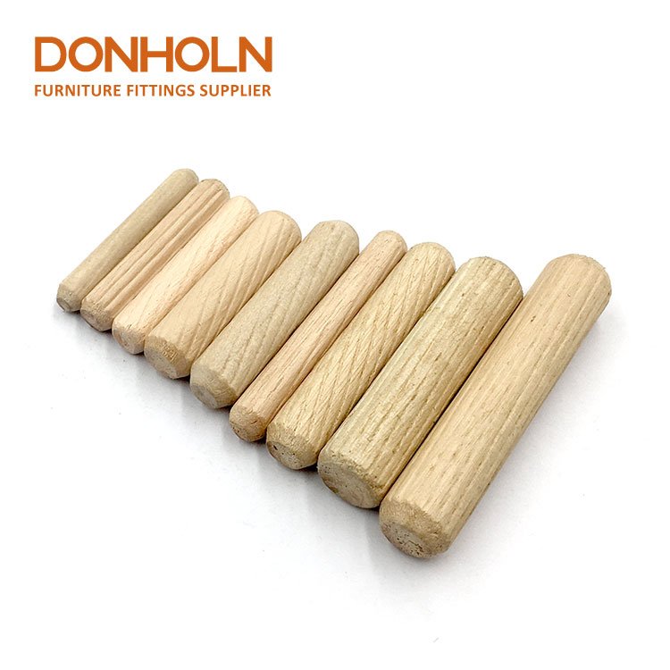 SC4445 customized dowels 8*40mm Dowel Pins thread wooden rods connector