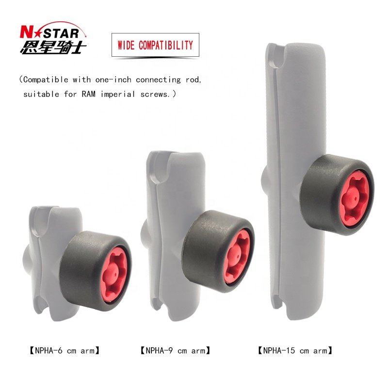 NSTAR High Quality Motorcycle Phone Holder 1inch Double Socket Clip Arm Anti-theft Knob Connecting Rod Motorbike Accessories