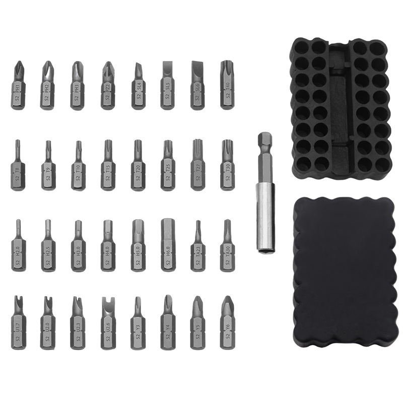 JM25mm screwdriver head set with 33 pieces of cross U-shaped plum blossom hexagonal connecting rod assembly