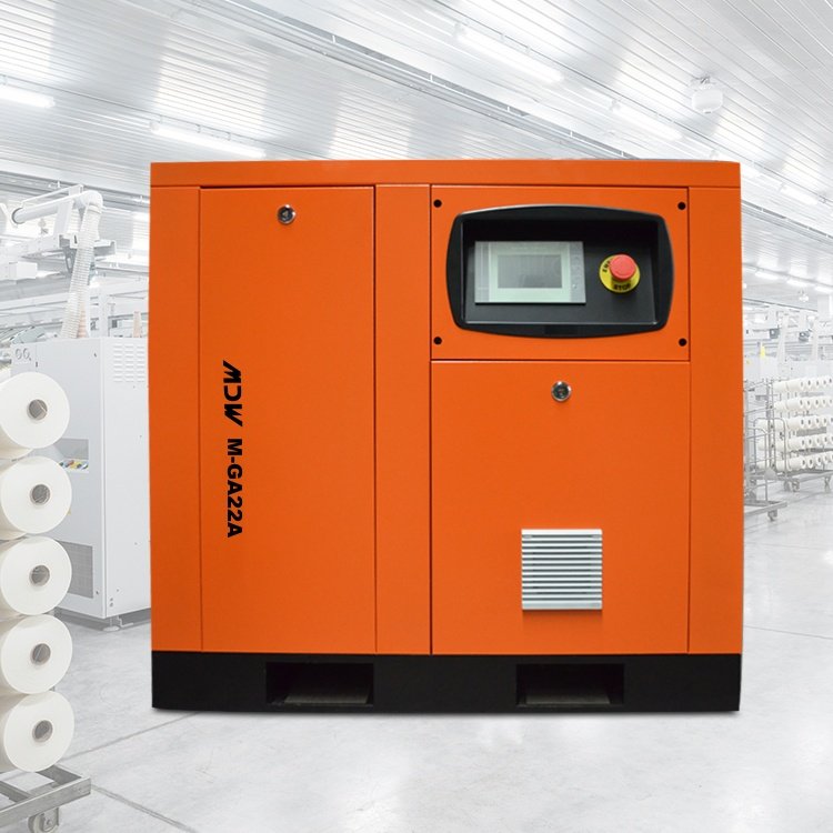 Assembling Sealing and Molding Parts Area Use Fixed Speed Oil-less 22KW/30HP Screw Air Compressor Air Flow 6.5m³/min(232.14cfm)