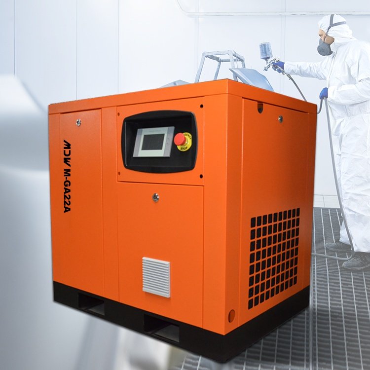 Assembling Sealing and Molding Parts Area Use Fixed Speed Oil-less 22KW/30HP Screw Air Compressor Air Flow 6.5m³/min(232.14cfm)