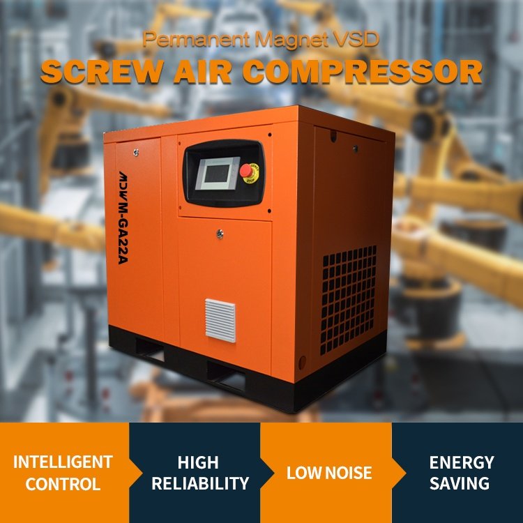 Assembling Sealing and Molding Parts Area Use Fixed Speed Oil-less 22KW/30HP Screw Air Compressor Air Flow 6.5m³/min(232.14cfm)