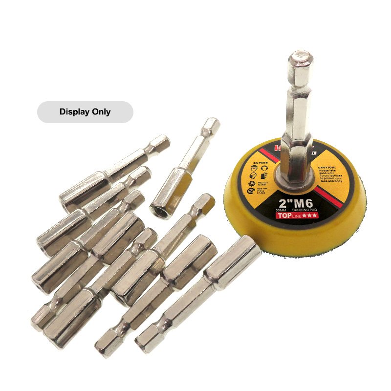 Multifunction M6-1 50mm Tray Fitting American Hex Adapter Connection Rod with 1/4" 6.35MM Internal Thread Power Tool Accessory