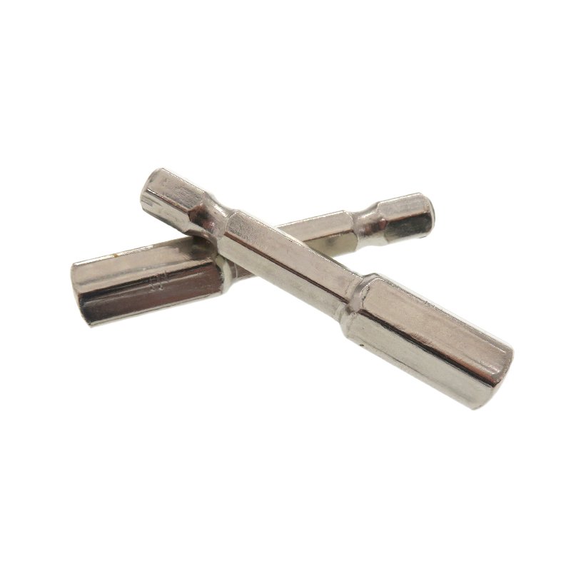 Multifunction M6-1 50mm Tray Fitting American Hex Adapter Connection Rod with 1/4" 6.35MM Internal Thread Power Tool Accessory