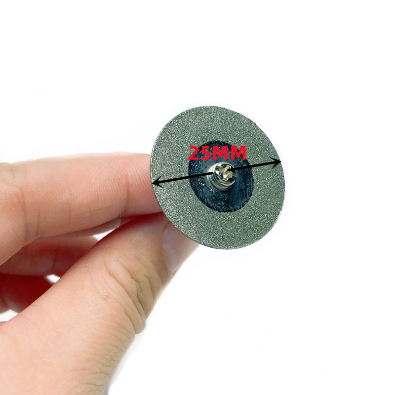 10PCS 25mm Emery Diamond Cutting Discs 2 Mandrel for Electric mill Emery Ceramic Glass Jade Electric Grinding Saw Blades