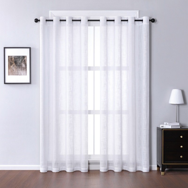 Solid Palma Voile Fabric Linen Sheer Curtains New Material Versatile Use Window Shade Living Hotel Hospital Outdoor Bathroom