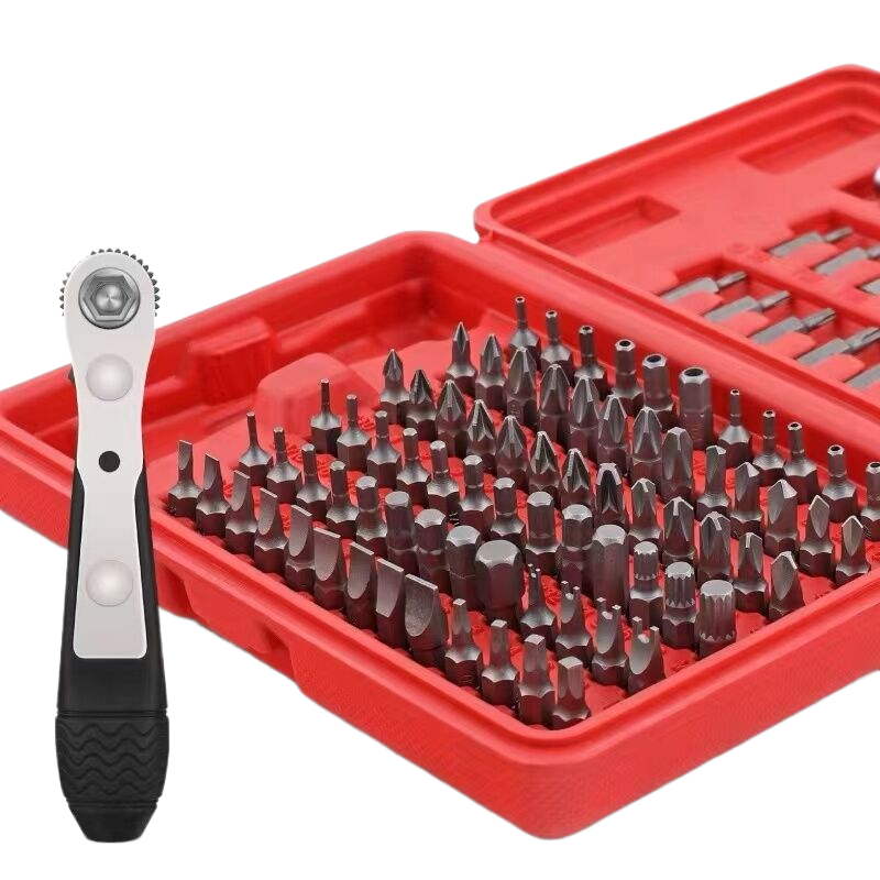 101pcs plastic box with tip electric screwdriver connecting rod sleeve Included ratchet screwdriver