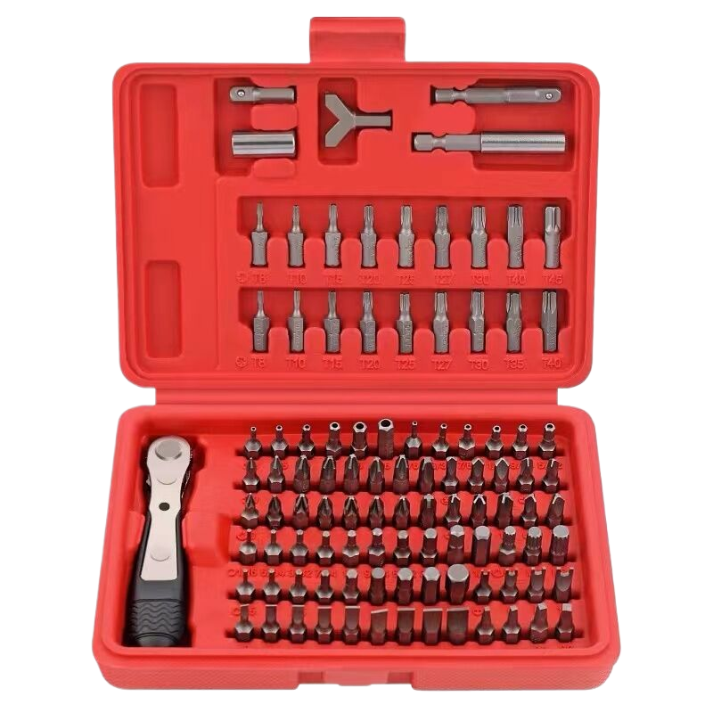 101pcs plastic box with tip electric screwdriver connecting rod sleeve Included ratchet screwdriver