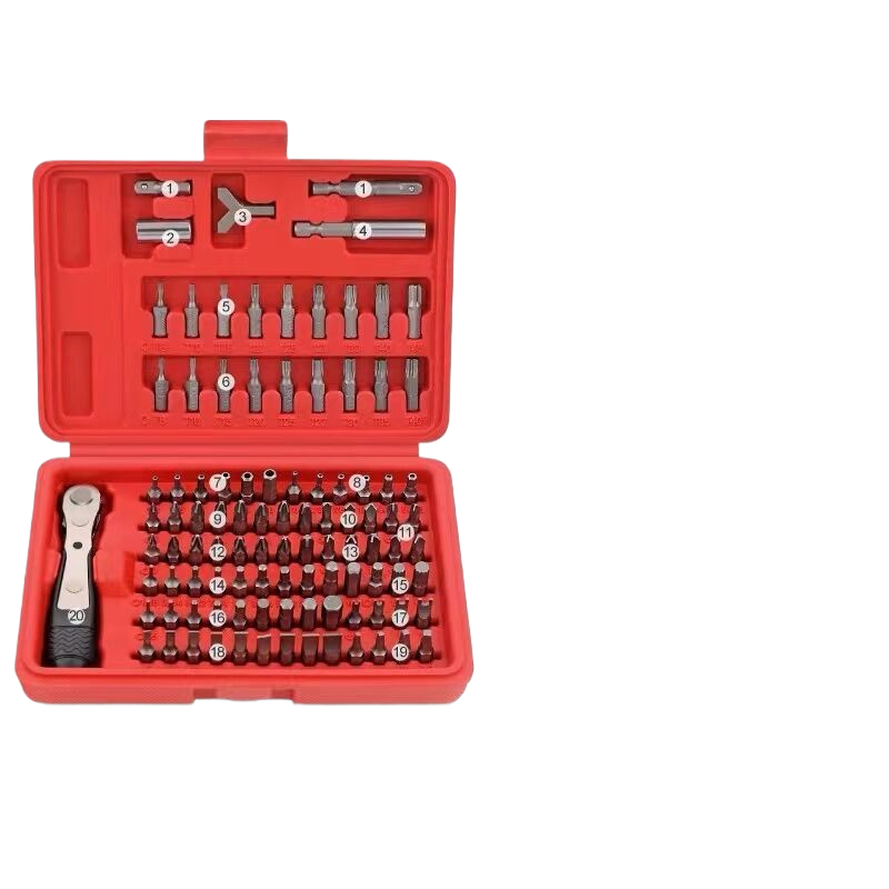 101pcs plastic box with tip electric screwdriver connecting rod sleeve Included ratchet screwdriver