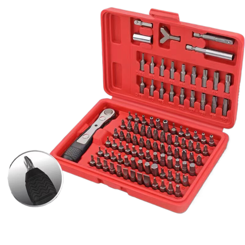 101pcs plastic box with tip electric screwdriver connecting rod sleeve Included ratchet screwdriver