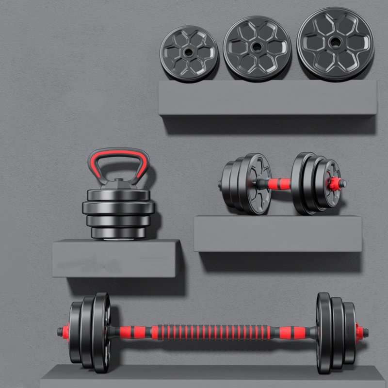 4 in 1 Men's Adjustable Dumbbell Set Barbell Dumbbell Weights Set with Connecting Rod Weight Training Kit for Home