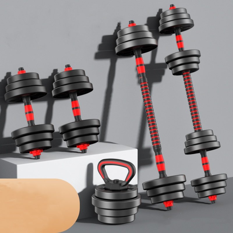4 in 1 Men's Adjustable Dumbbell Set Barbell Dumbbell Weights Set with Connecting Rod Weight Training Kit for Home