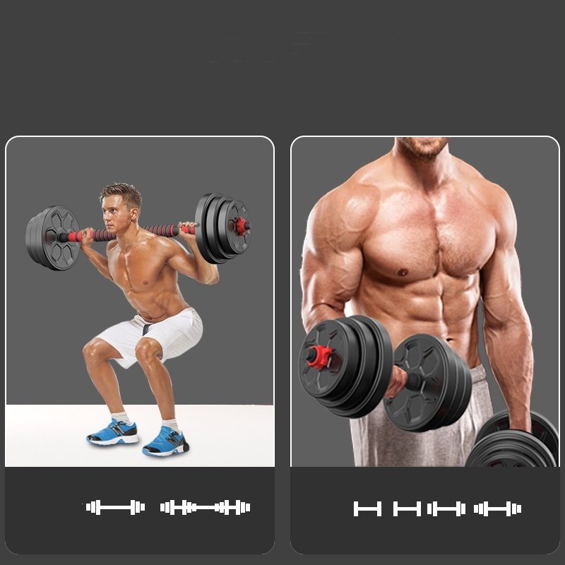 4 in 1 Men's Adjustable Dumbbell Set Barbell Dumbbell Weights Set with Connecting Rod Weight Training Kit for Home